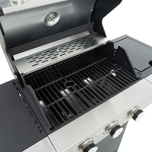Griglia a Gas propano in acciaio inox a 3 fuochi 37,000 BTU nero argento giardino esterno Patio Barbecue per cucina all'aperto - Product Image 5