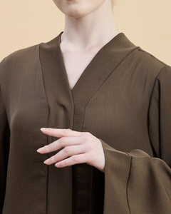 2026 New Style Modest Abaya Robe Islamic Clothing Front Open Muslim Women Long Dress Polyester Floral V Neck Gulf Clothing - Product Image 2