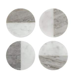 Offre Spéciale – Sous-verres de table en marbre noir Marquina naturel, forme triangulaire, pour café et boissons, ensemble de sous-verres vierges en pierre de marbre - Product Image 3