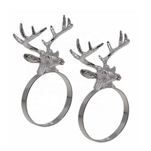 Vente chaude tête de cerf rond de serviette métal support en tissu forme carrée usage quotidien mariage/noël événement décor stocké caractéristique - Product Image 3