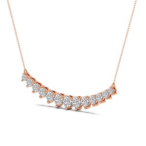 Collier au design incurvé serti de diamants de laboratoire multi-couleurs à taille ronde, inspiré du Voile de Vénus, magnifique bijou de mariée pour mariage - Product Image 1