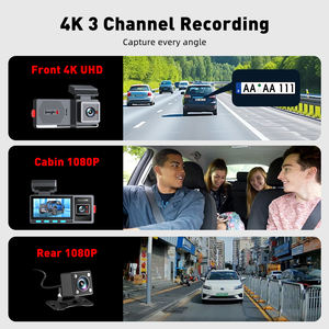 Caméra embarquée <span class=keywords><strong>Koogle</strong></span> 3,2 pouces IPS avec 3 caméras, double objectif, Wi-Fi et GPS intégrés, enregistrement HD 1080p, vision nocturne, enregistrement en boucle, mémoire 128 Go - Product Image 4