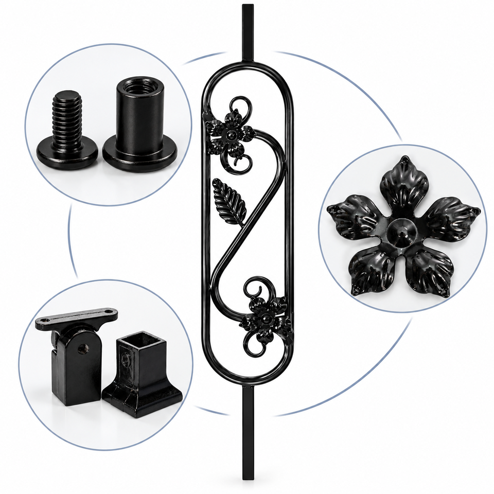 Stair Railing Main Decorative Baluster Module in Galvanized Steel for ...