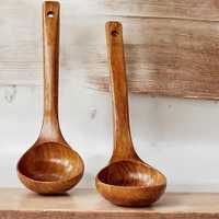 Handgemaakte keukengerei van natuurlijk teakhout, houten kooklepels, bamboe lepel, kookgereiset van Universal Overseas