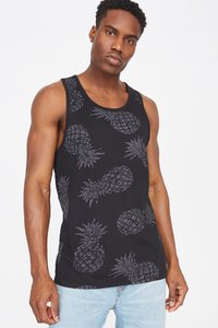 Camiseta sin mangas para hombre con estampado de mármol negro, logo de Nueva York, estilo urbano, cuello redondo, poliéster transpirable - Product Image 5