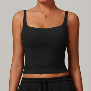 Débardeurs de sport pour femmes, doux, côtelés, col rond, 100% polyester, polaire, séchage rapide, respirants, toutes saisons - Product Image 3