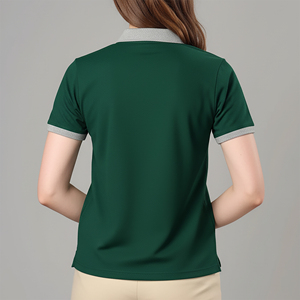Polo de Mujer Personalizado Estilo Urbano con Bolsillo Frontal y Bloques de Color, Polo de Algodón de Alta Calidad para Mujer - Product Image 4