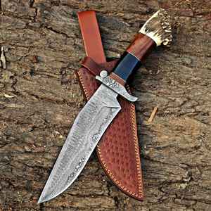 Couteau de chasse tactique d'extérieur avec étui à boucle de ceinture, couteau de chasse et de camping de haute qualité avec étui en cuir OEM - Product Image 2