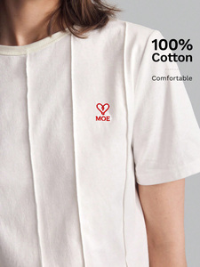 Women's Plain Cotton Jersey Base Contrast Piping women's shirt Minimalist Style Classic Half Sleeve Regular Fit All Seasons Wear - Product Image 4