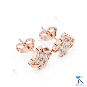 ต่างหูเพชรเลี้ยงในห้องปฏิบัติการทรงดาวเรขาคณิตแบบหยัก 14K/18K ทองคำแท้ ประดับเพชร 4 เม็ด จัดเป็นกลุ่ม เครื่องประดับผู้หญิงชั้นดี สำหรับงานแต่งงานและวันครบรอบ - Product Image 5
