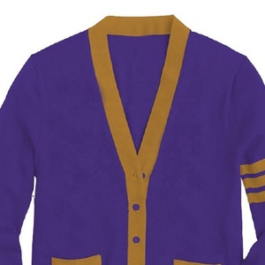 Suéter Cárdigan de Punto Grueso Estilo Universitario para Hombre, Cuello en V, Botones Acrílicos, Venta al Por Mayor, Invierno, Holgado - Product Image 5