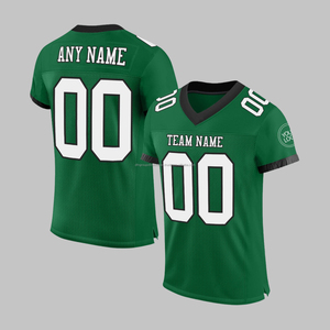 OEM vente en gros nouveau design sublimé maillot de football américain équipe personnalisée unisexe chemises d'uniforme d'entraînement 100% polyester col en V - Product Image 5