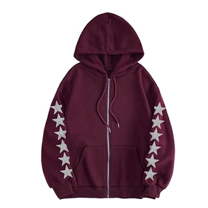 Sudadera con Capucha de Algodón 100% de Alta Calidad, Estilo Vintage con Lavado Ácido, para Hombre, Bordada, Talla Grande, para Invierno, con Técnicas de Bordado - Product Image 1