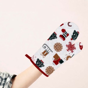 New Christmas Printed Design <b>Oven</b> <b>Gloves</b> With Customized size Microwave Baking Use <b>Oven</b> Mitts Latest Collection for Christmas. - Product Image 2