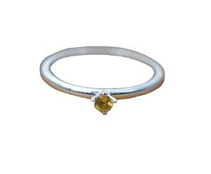 Bague de fiançailles en argent sterling 925 plaqué or rose avec citrine jaune, cadeau pour elle - Product Image 1
