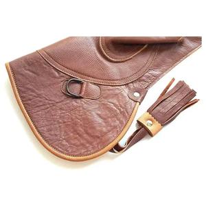 Guantes de cetrería de cuero genuino de vaca, negros, diseño de puño largo, tipo trampa para animales, hechos en Pakistán - Product Image 4