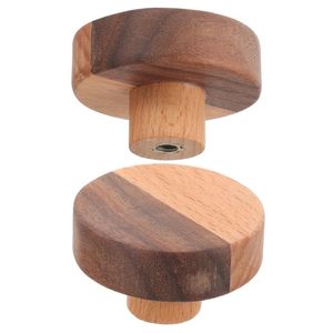 Juego de tiradores y pomos de madera para muebles, diseño moderno, hechos a mano, ligeros, para puertas, decoración de gabinetes de cocina, duraderos, para interiores/exteriores - Product Image 4