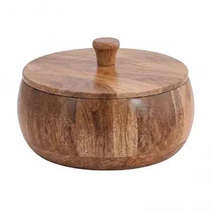 Polished Eco-Friendly India-Made Disposable Mango Wood <b>Bowl</b> <b>Set</b> with Natural Design for Home Hotel Restaurant Use - Product Image 4