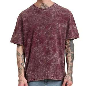 Camiseta de Algodón Lavado Estilo Vintage al por Mayor, con Impresión Personalizada de Logotipo, para Hombre, Estilo Urbano, Talla Grande, Fabricante - Product Image 4
