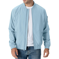 Blouson Bomber Unisexe Bleu Clair Personnalisé à Fermeture Éclair pour l'Hiver, Facile à Superposer, Vêtements Décontractés, Fournisseur de Marques en Gros