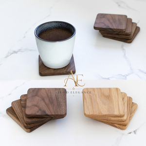 Juego de Posavasos Cuadrados de Madera Hechos a Mano con Diseño de Rayas de Dos Tonos, Posavasos para Bebidas, Artículos de Mesa Decorativos, Artesanía Única - Product Image 6