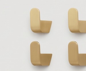Minimalist Metal Wall <b>Hooks</b> Brushed Gold Finish Anti Rust Wall Mounted <b>Hooks</b> For Clothing Storage - Product Image 5
