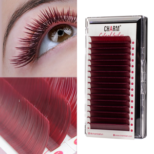Charmlash Extensions de cils en gros Lj Matte, plateaux de cils individuels noir mat en fibre PBT coréenne effet cachemire - Product Image 1