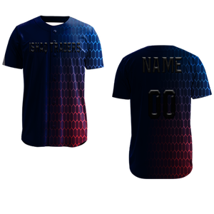 Camiseta de Béisbol Sublimada Personalizada, Uniforme Deportivo de Manga Corta Transpirable de Poliéster para Hombre, Diseño Naranja y Negro - Product Image 3