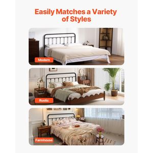 Testiera in Metallo per Letto Queen Size, Altezza Regolabile, Accessorio per Letto, 151,5 x 102,5 x 3,8 cm, per Letti in Metallo - Product Image 6