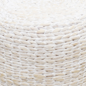 Pouf en rotin fait main, écologique, blanc, tissé, style moderne minimaliste scandinave, meubles de salon - Product Image 5