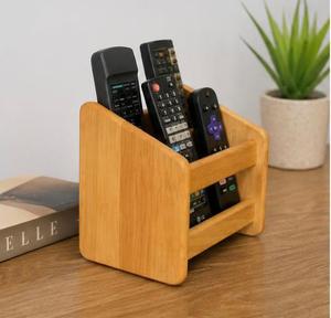 Wooden <b>Remote</b> <b>Control</b> Stand Organizer Holder for Living Room <b>TV</b> Desk Storage Rack - Product Image 2