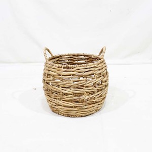 Woven Water Hyacinth <b>Storage</b> <b>Basket</b> <b>Rope</b> Handle Organizer Bin for Living Room Nursery Bathroom - Product Image 2