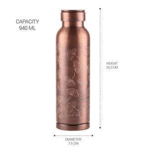 Juego de botellas de agua de cobre puro 100% de diseño antiguo, a prueba de fugas sin juntas para deportes de oficina, beneficios de salud impresos para Vasos - Product Image 4