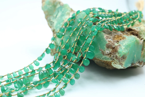 Perles d'émeraude zambienne naturelle facettées en forme de poire 5-7mm Briolette 11 pouces pour la fabrication de bijoux - Product Image 3