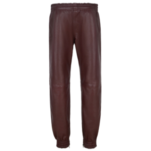 Pantalon de jogging en cuir véritable pour homme, noir, style motard, avec rayures, en cuir Napa véritable, pantalon de survêtement, fournisseur ODM/OEM - Product Image 4