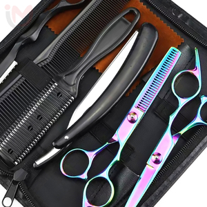 Professional Hair Styling Tools <b>Set</b> With Rainbow Scissors Comb Thinning Shears Stainless Steel Durable <b>Barber</b> Kit - Product Image 5