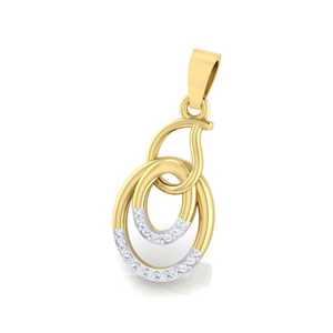 Pendentif en argent sterling en forme de spirale avec diamant de laboratoire, double boucle plaqué or jaune, bijoux de luxe pour femmes, cadeau - Product Image 1