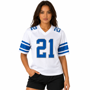 Maillot de football américain unisexe personnalisé avec nom de joueur, uniforme d'équipe, vêtements de sport en mesh, fournisseur OEM ODM en gros - Product Image 3