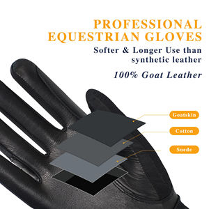 ถุงมือขี่ม้าหนังแท้แบบเต็มนิ้ว ยี่ห้อ Private Label ดีไซน์ทันสมัย ปิดด้วยแถบตีนตุ๊กแก ป้องกันรังสียูวี สำหรับทุกเพศ - Product Image 4