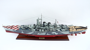 Maqueta de Barco de Madera Italiana Hecha a Mano - Buque de Guerra Clase Littorio de la Segunda Guerra Mundial, Modelo a Escala Militar, Decoración, Roma 100cm - Product Image 4