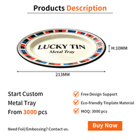 Plateau de service rond en fer blanc de qualité alimentaire avec logo personnalisé LUCKY TIN pour biscuits, chocolats, bonbons – Vente en gros OEM en vrac
