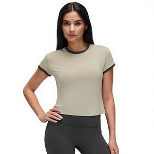Women's <b>Yoga</b> <b>T</b>-<b>shirt</b> Quick-drying Breathable Lightweight Active Stretch Short-sleeved Outdoor Running Sport Fitness Clothes - Product Image 4