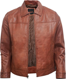 Veste en cuir pour homme, confectionnée avec des matériaux durables pour un usage décontracté et des activités de plein air - Product Image 1