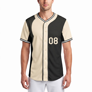 Maillot de baseball respirant pour hommes, maillot de baseball boutonné pour hommes, maillots de baseball à col en V pour hommes, maillot de baseball en polyester pour hommes - Product Image 6