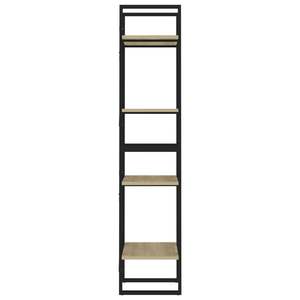 Librería de 4 niveles de madera de ingeniería en roble Sonoma y negro con estructura metálica, librería moderna de 4 niveles - Product Image 6