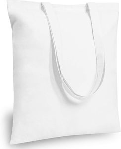 <b>White</b> Cotton Canvas Shopping <b>Bag</b> Custom Size <b>White</b> Top Shoulder Handle Daily Use Tote <b>Bag</b> with Your Design Print - Product Image 2