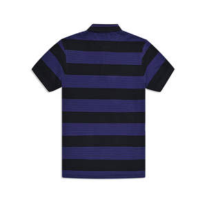 Camiseta Polo Negra y Morada para Hombre, Diseño de Rayas Horizontales, Transpirable, de Algodón, Informal, de Manga Corta, para Golf, Tenis, Verano - Product Image 2