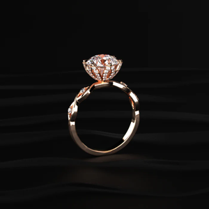 Nueva Colección de Anillos de Diamantes con Diseño Floral y Engaste Solitario Redondo, con Tallo Trenzado, de Gran Atractivo, para Venta y Exportación - Product Image 2