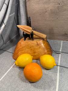 Polished Wood Lemon Squeezer Sustainable Manual Juicer for <b>Fruit</b> Hand Wash Only - Product Image 6