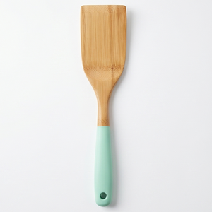 Espátula de Madera de Teca Sólida con Mango Verde Menta, Utensilio de Cocina Ecológico Antiadherente, Accesorios de Cocina de Madera - Product Image 2